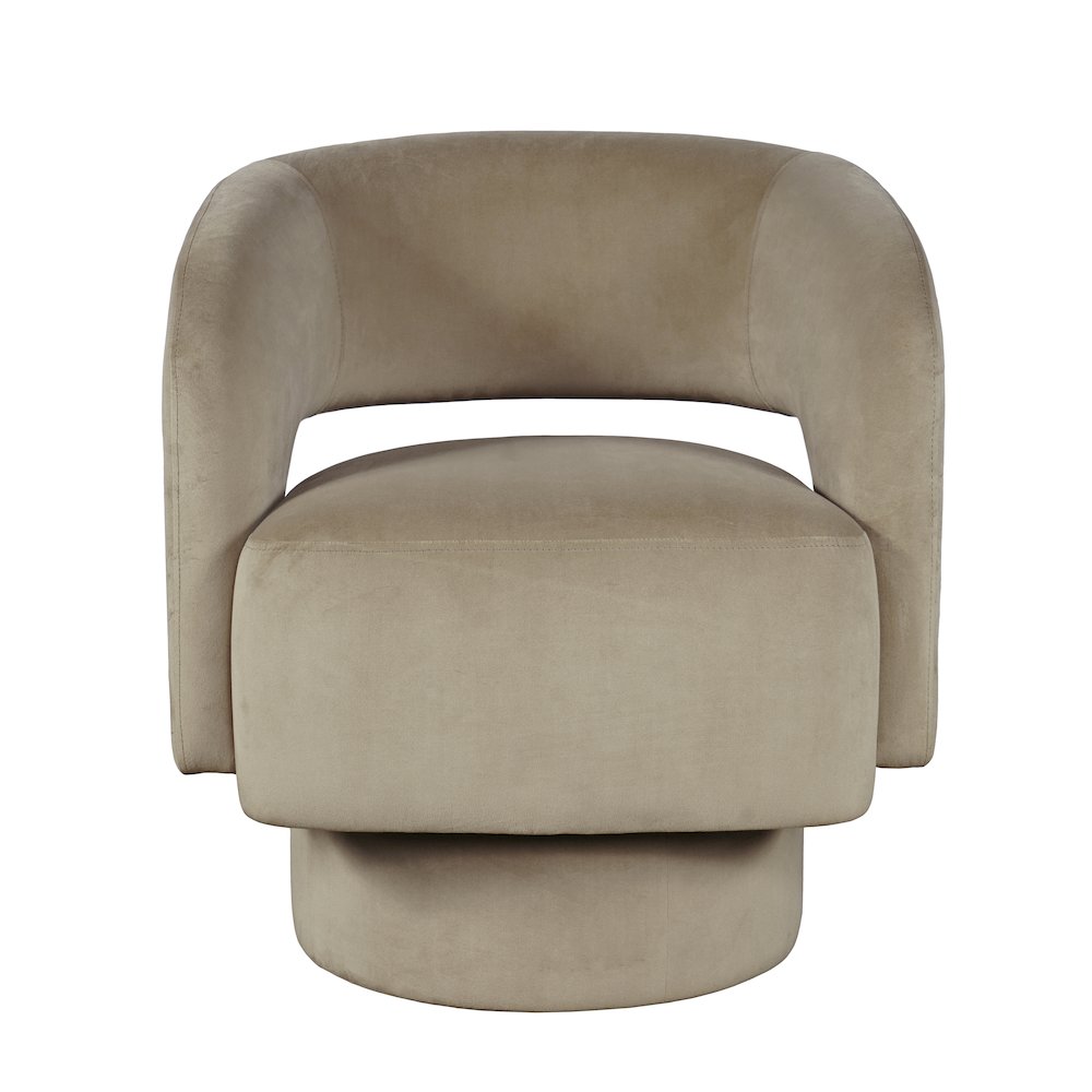 Mid-Century Modern Upholstered Split-Back Curved Sculpture Swivel Accent Chair