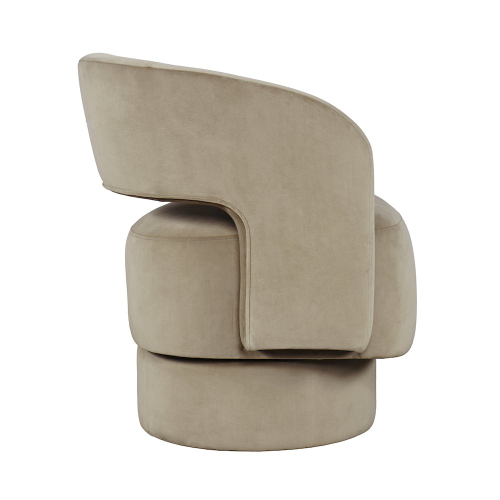Mid-Century Modern Upholstered Split-Back Curved Sculpture Swivel Accent Chair