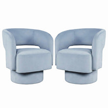 Sutton Modern Upholstered Open Back Barrel Swivel Accent Chair - 2 Pack