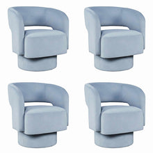 Sutton Modern Upholstered Open Back Barrel Swivel Accent Chair - 4 Pack