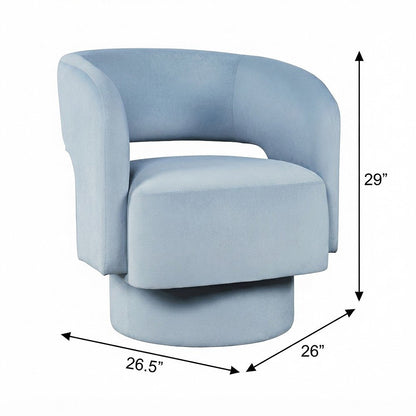 Polyester Split-Back Swivel Accent Chair, Mid-Century Modern Armchair, Blue