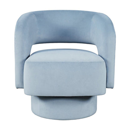 Polyester Split-Back Swivel Accent Chair, Mid-Century Modern Armchair, Blue