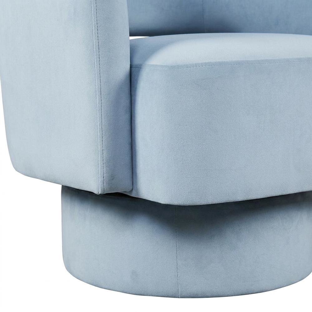 Polyester Split-Back Swivel Accent Chair, Mid-Century Modern Armchair, Blue