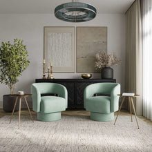 Sutton Modern Upholstered Open Back Barrel Swivel Accent Chair - 2 Pack