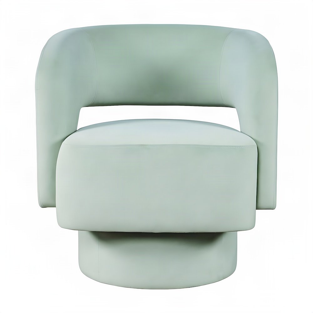 Polyester Split-Back Curved Swivel Mid-Century Modern Accent Chair, Mint