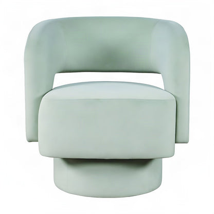 Polyester Split-Back Curved Swivel Mid-Century Modern Accent Chair, Mint