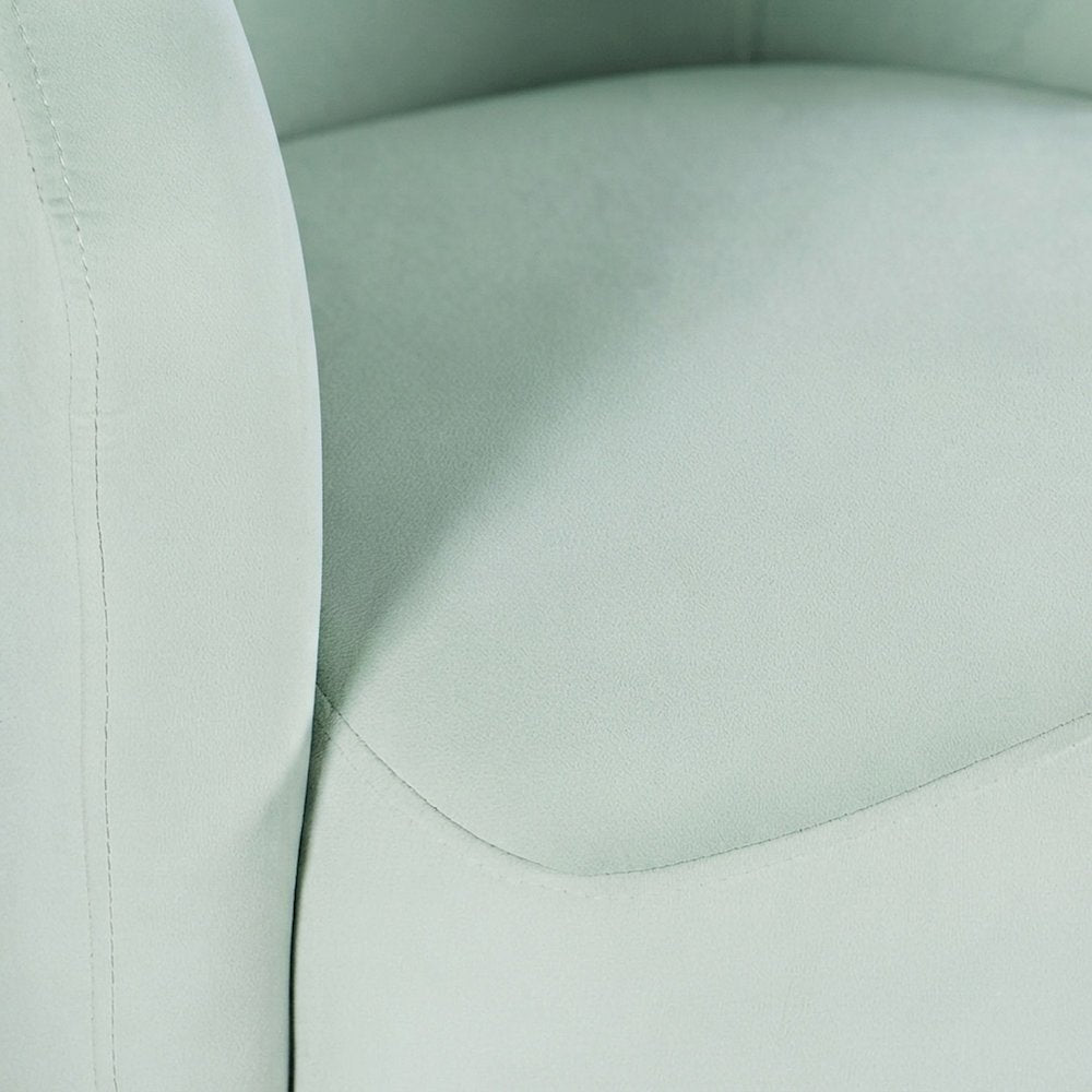 Polyester Split-Back Curved Swivel Mid-Century Modern Accent Chair, Mint