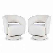 Sutton Modern Upholstered Open Back Barrel Swivel Accent Chair - 2 Pack