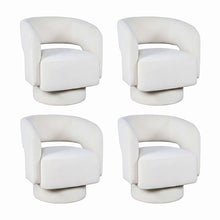 Sutton Modern Upholstered Open Back Barrel Swivel Accent Chair - 4 Pack