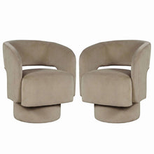 Sutton Modern Upholstered Open Back Barrel Swivel Accent Chair - 2 Pack