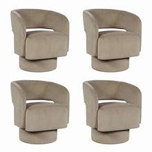 Sutton Modern Upholstered Open Back Barrel Swivel Accent Chair - 4 Pack