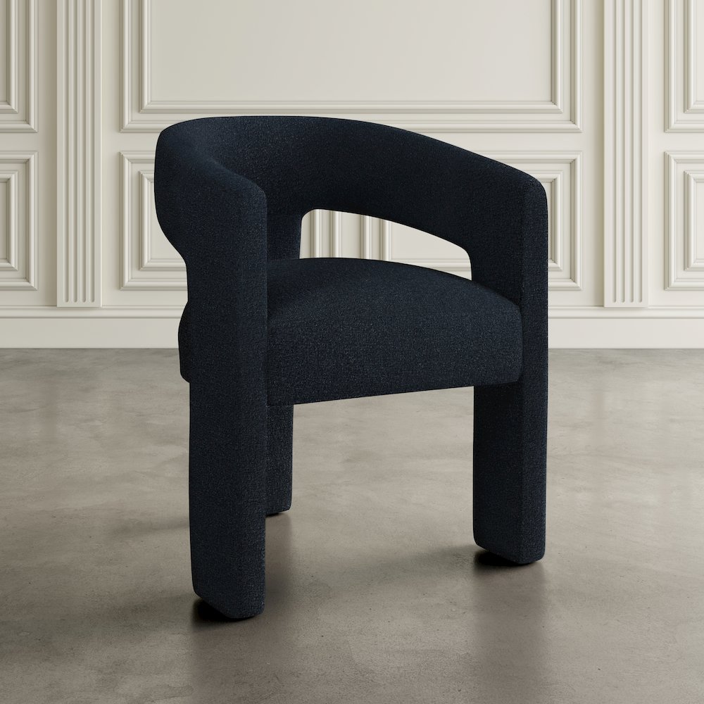 Sven Modern Contemporary Upholstered Three-Leg Curved Back Dining Chair