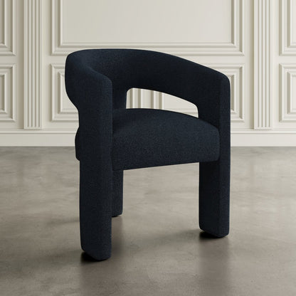 Sven Modern Contemporary Upholstered Three-Leg Curved Back Dining Chair