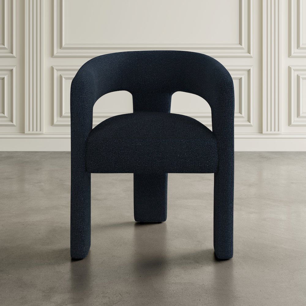 Sven Modern Contemporary Upholstered Three-Leg Curved Back Dining Chair