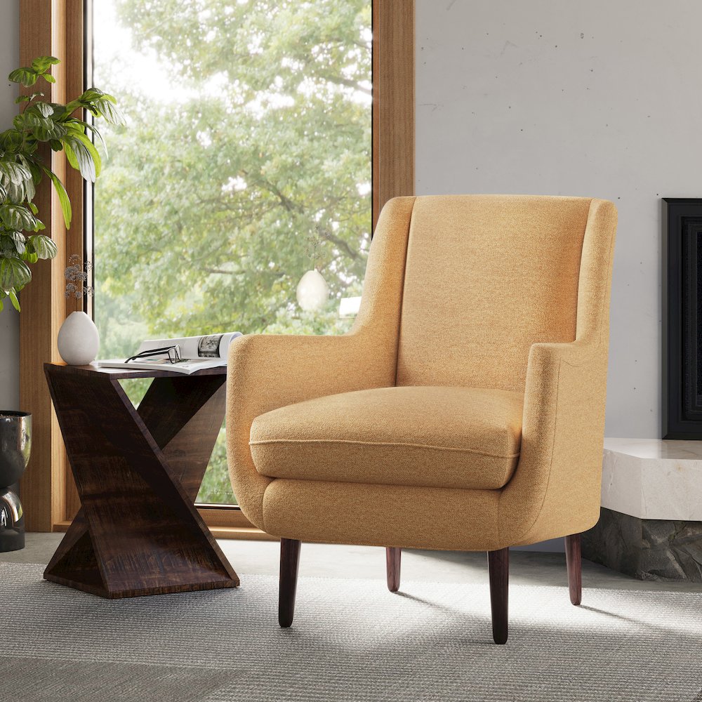 Global Archive Solid Mango Hardwood Modern Angled Jasper Table