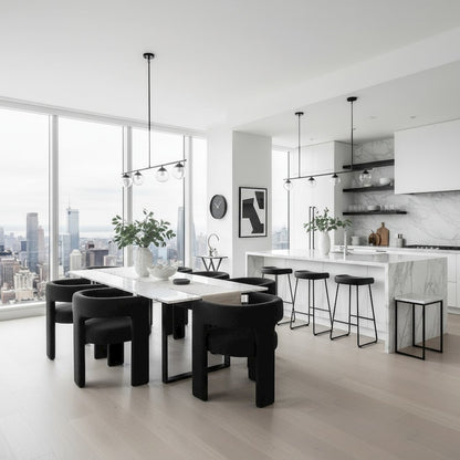 Black Upholstered Dining Chair for Dining Room and Kitchen Table Seating