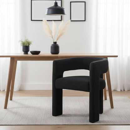 Black Upholstered Dining Chair for Dining Room and Kitchen Table Seating