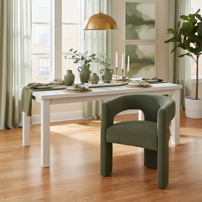 Green Upholstered Dining Chair for Dining Room and Kitchen Table Seating