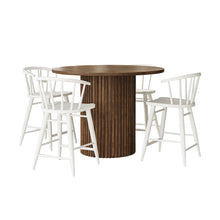 5-Piece Counter Height Dining Set with Round Table and Spindle Back Barstools