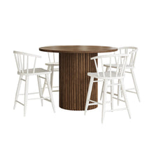 5-Piece Counter Height Dining Set with Round Table and Spindle Back Barstools