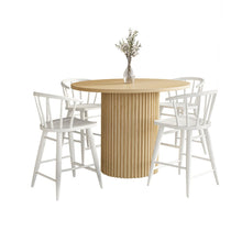 5-Piece Counter Height Dining Set with Round Table and Spindle Back Barstools