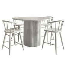 5-Piece Counter Height Dining Set with Round Table and Spindle Back Barstools