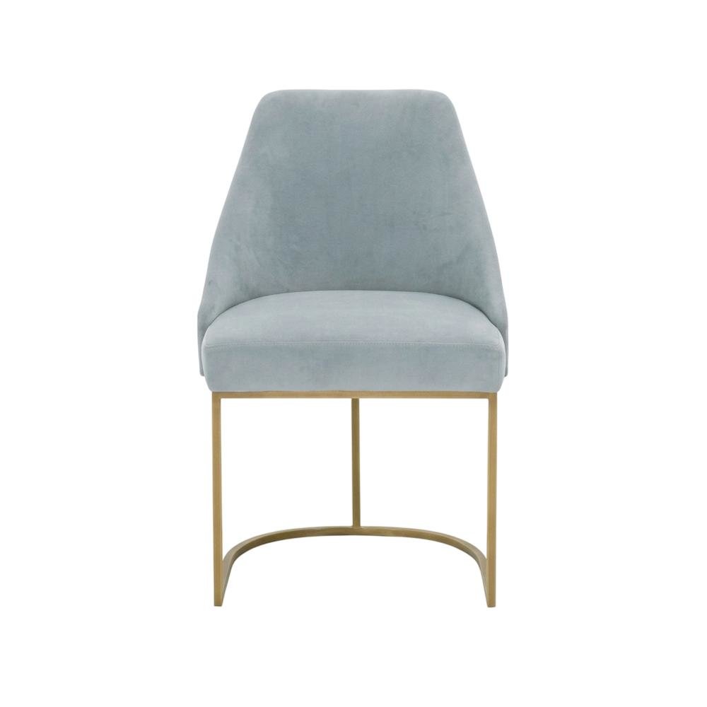 Velvet Dining Chair Set of 2 with Gold-Finished Steel Frame