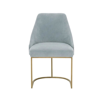 Velvet Dining Chair Set of 2 with Gold-Finished Steel Frame