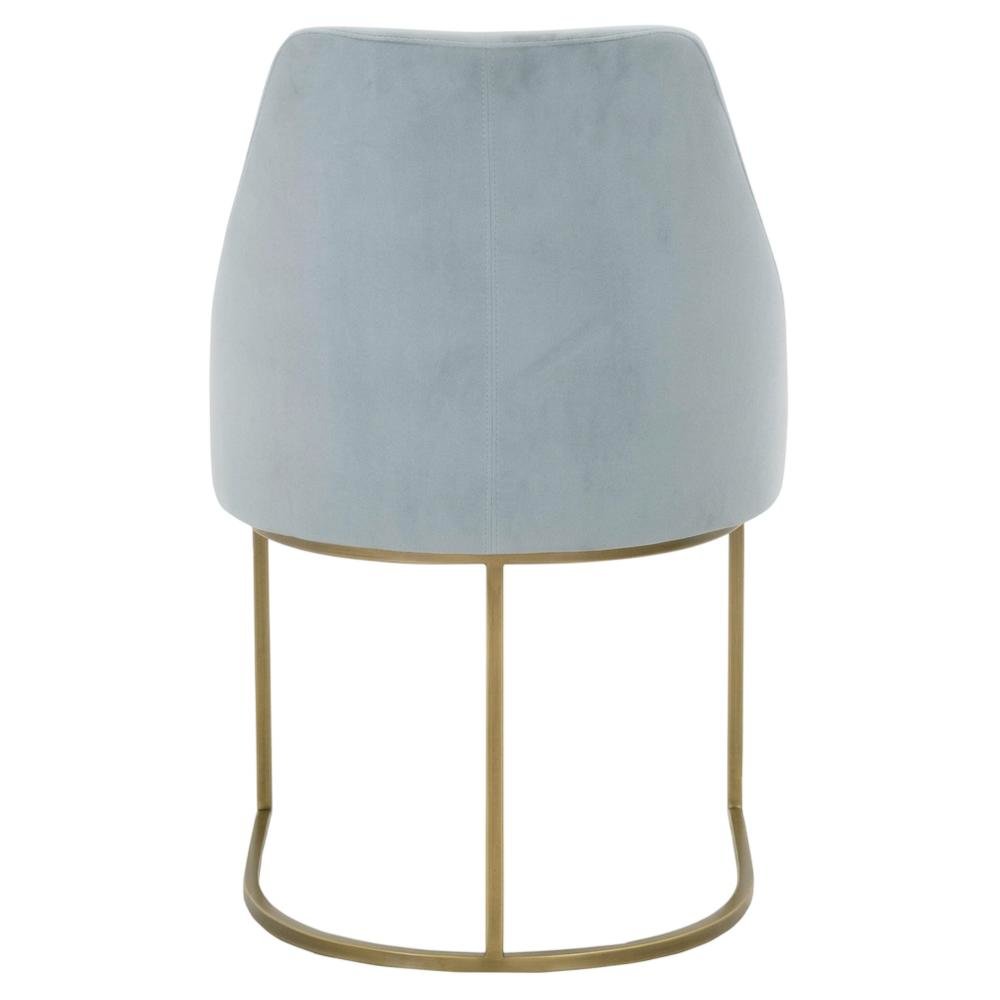 Velvet Dining Chair Set of 2 with Gold-Finished Steel Frame