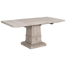 Solid Acacia Dining Table with Extension Leaf and Natural Gray Finish