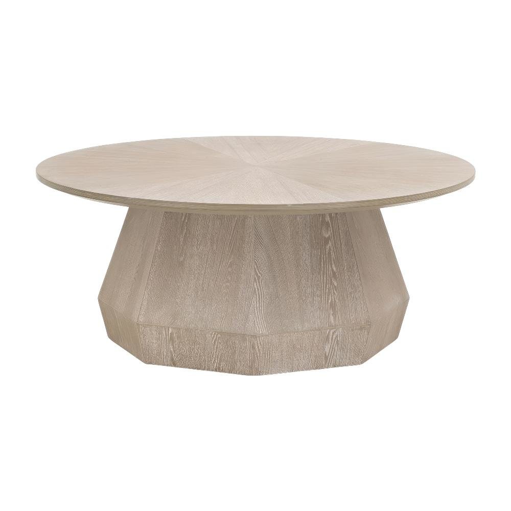Gray Transitional Coffee Table with MDF and Ash Veneer Frame Finish Neutral Gray