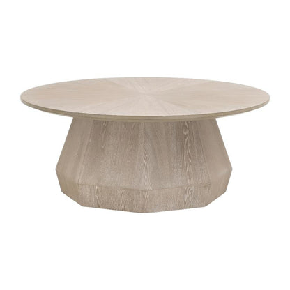 Gray Transitional Coffee Table with MDF and Ash Veneer Frame Finish Neutral Gray
