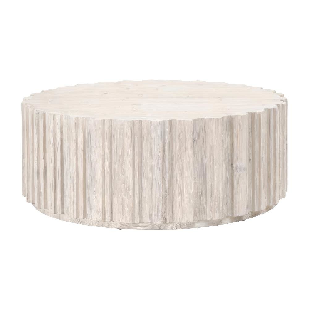 White Wash Pine Coffee Table Solid Reclaimed Pine Frame Durable Design