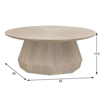 Gray Transitional Coffee Table with MDF and Ash Veneer Frame Finish Neutral Gray