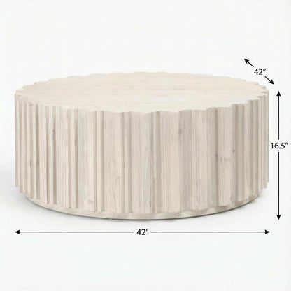 White Wash Pine Coffee Table Solid Reclaimed Pine Frame Durable Design