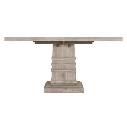 Solid Acacia Dining Table with Extension Leaf and Natural Gray Finish