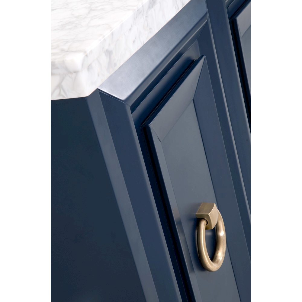 Media Sideboard White, Marble Top, Wine Racks, Steel Base