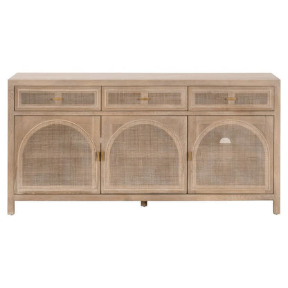 Gray Wood Buffet Cabinet – Bar Cabinet with Storage and Sideboard Design