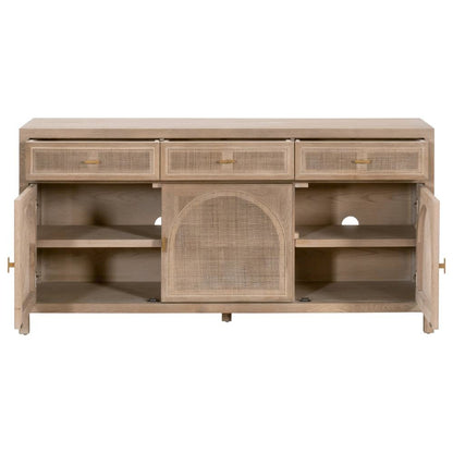 Gray Wood Buffet Cabinet – Bar Cabinet with Storage and Sideboard Design