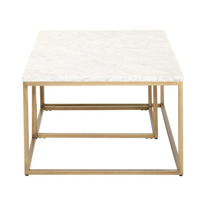 Nesting Coffee Table White, Two Pieces, Marble Veneer