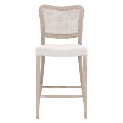 Gray Counter Stool with Backrest – Wooden Counter Height Bar Chair