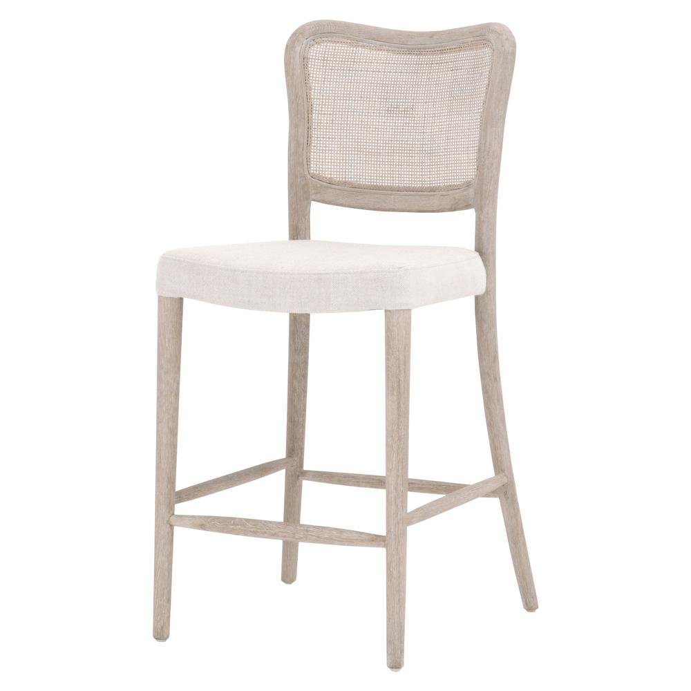 Gray Counter Stool with Backrest – Wooden Counter Height Bar Chair