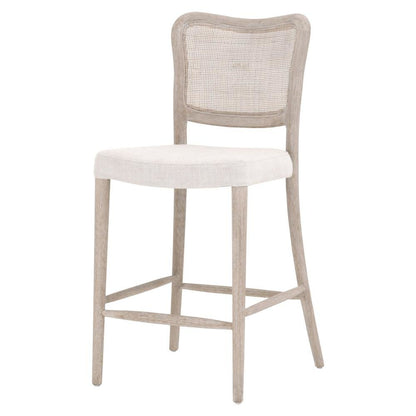 Gray Counter Stool with Backrest – Wooden Counter Height Bar Chair