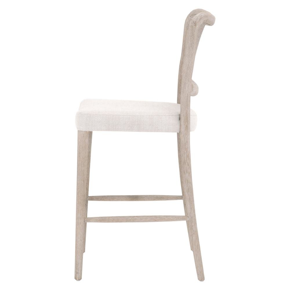 Gray Counter Stool with Backrest – Wooden Counter Height Bar Chair