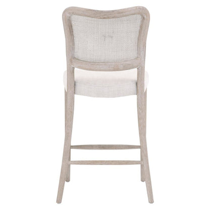 Gray Counter Stool with Backrest – Wooden Counter Height Bar Chair
