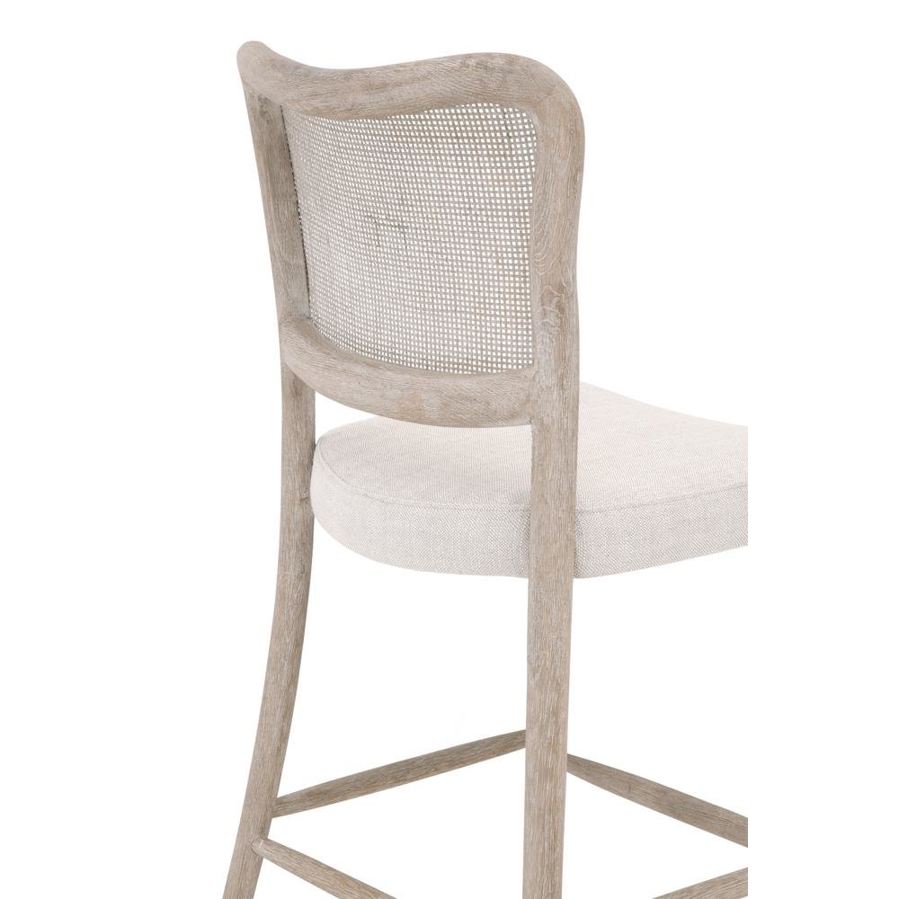 Gray Counter Stool with Backrest – Wooden Counter Height Bar Chair