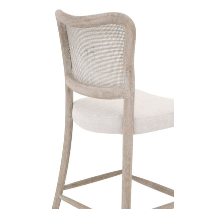 Gray Counter Stool with Backrest – Wooden Counter Height Bar Chair