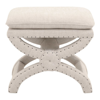 Ottoman Beige, Pillow-Top Seat, Curved X-Base