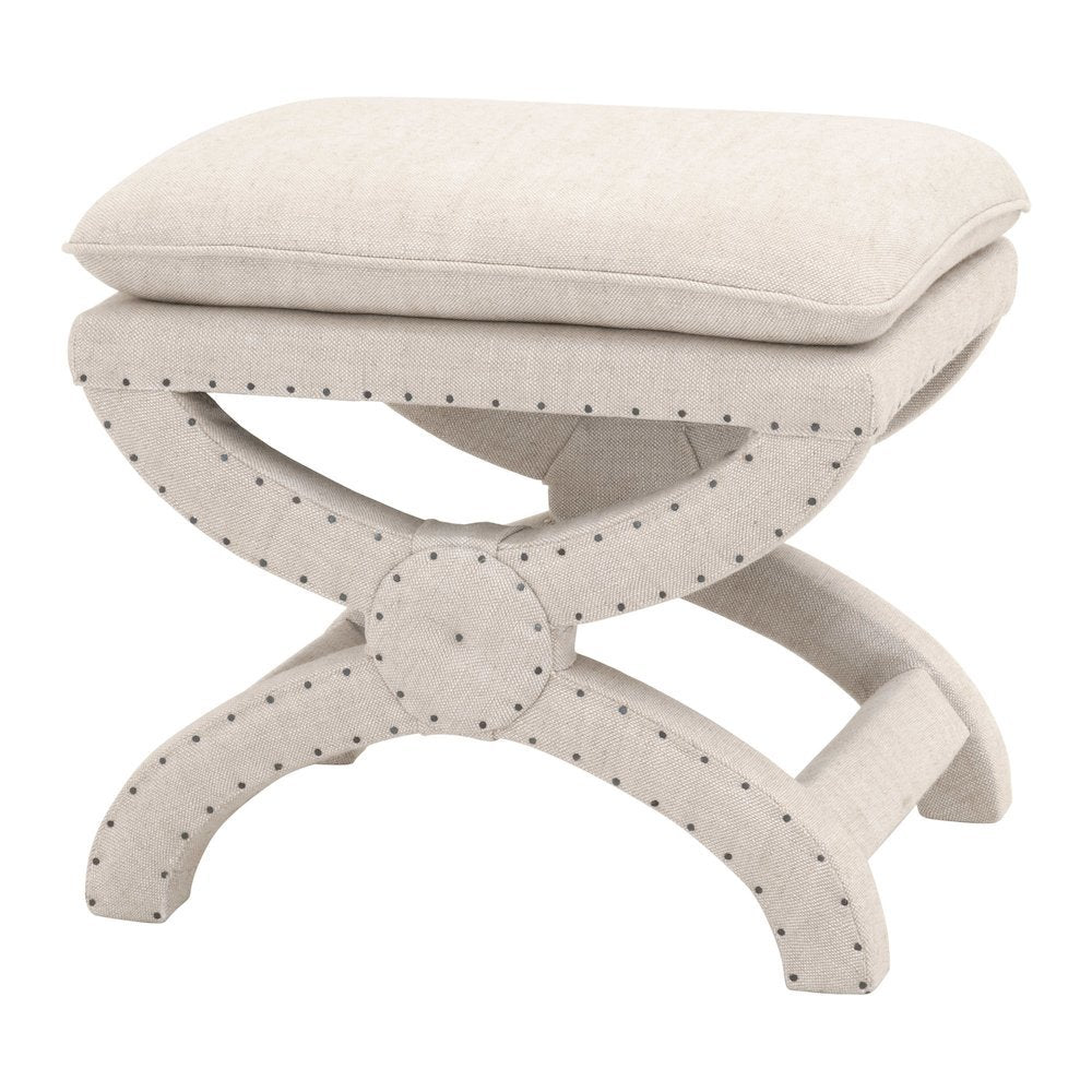 Ottoman Beige, Pillow-Top Seat, Curved X-Base