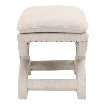 Ottoman Beige, Pillow-Top Seat, Curved X-Base